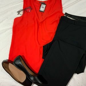 Large sheer Sleeveless top sun orange women’s